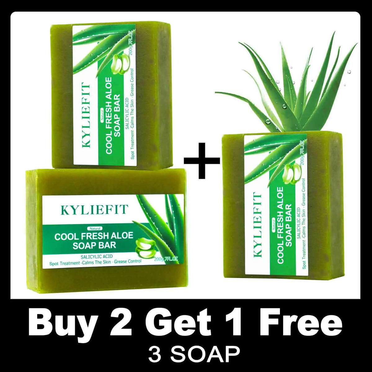 AILKE Aloe Vera Soap For Acne And Dark Spot Care
