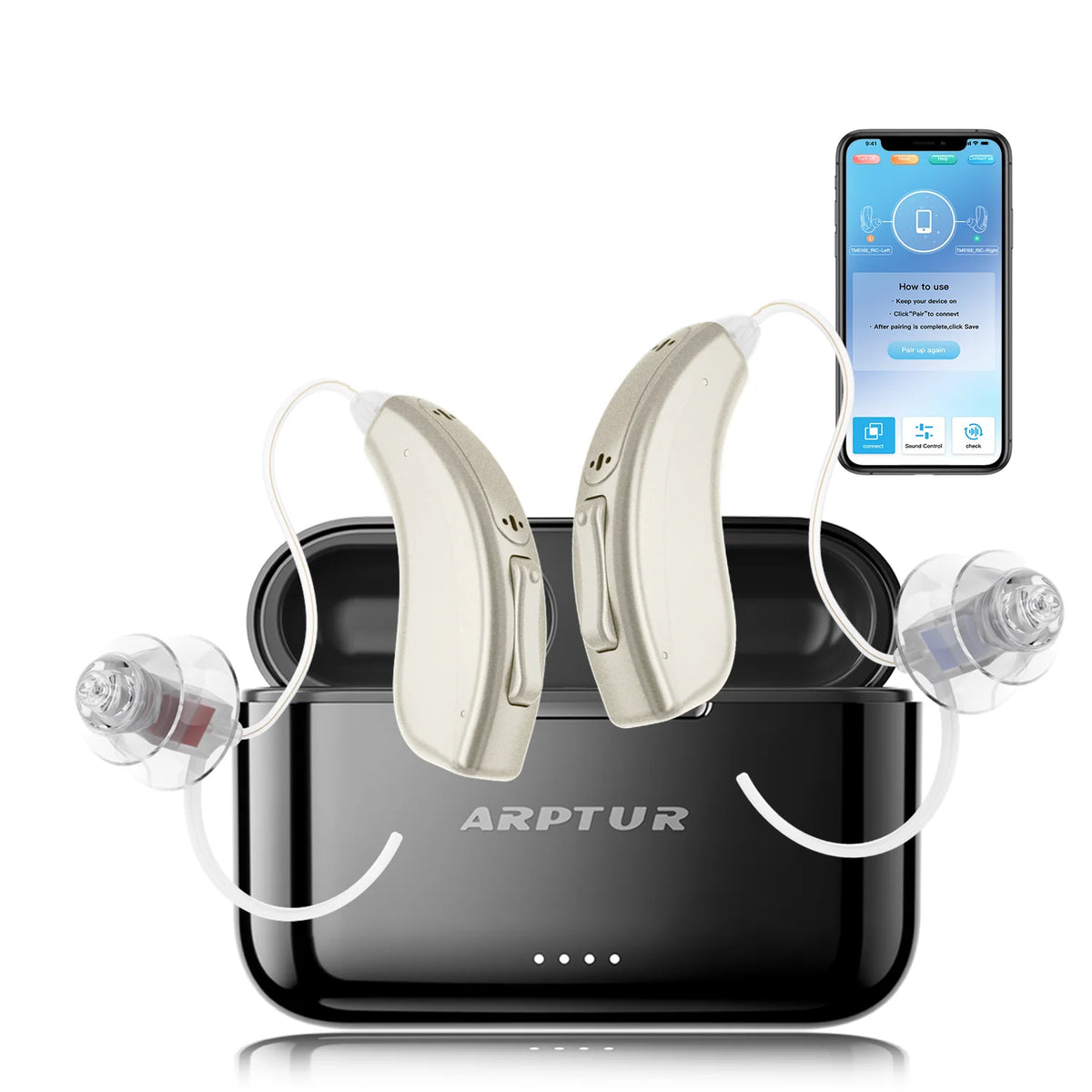Zepau Bluetooth Hearing Aids Rechargeable Noise Cancelling App Control