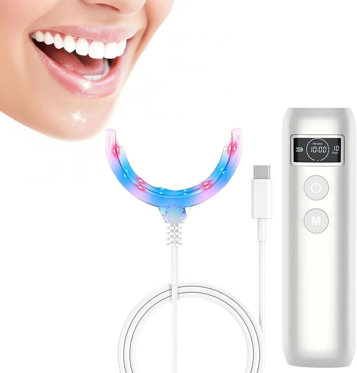 Portable LED Teeth Whitening Accelerator Lamp With Oral Care Tray