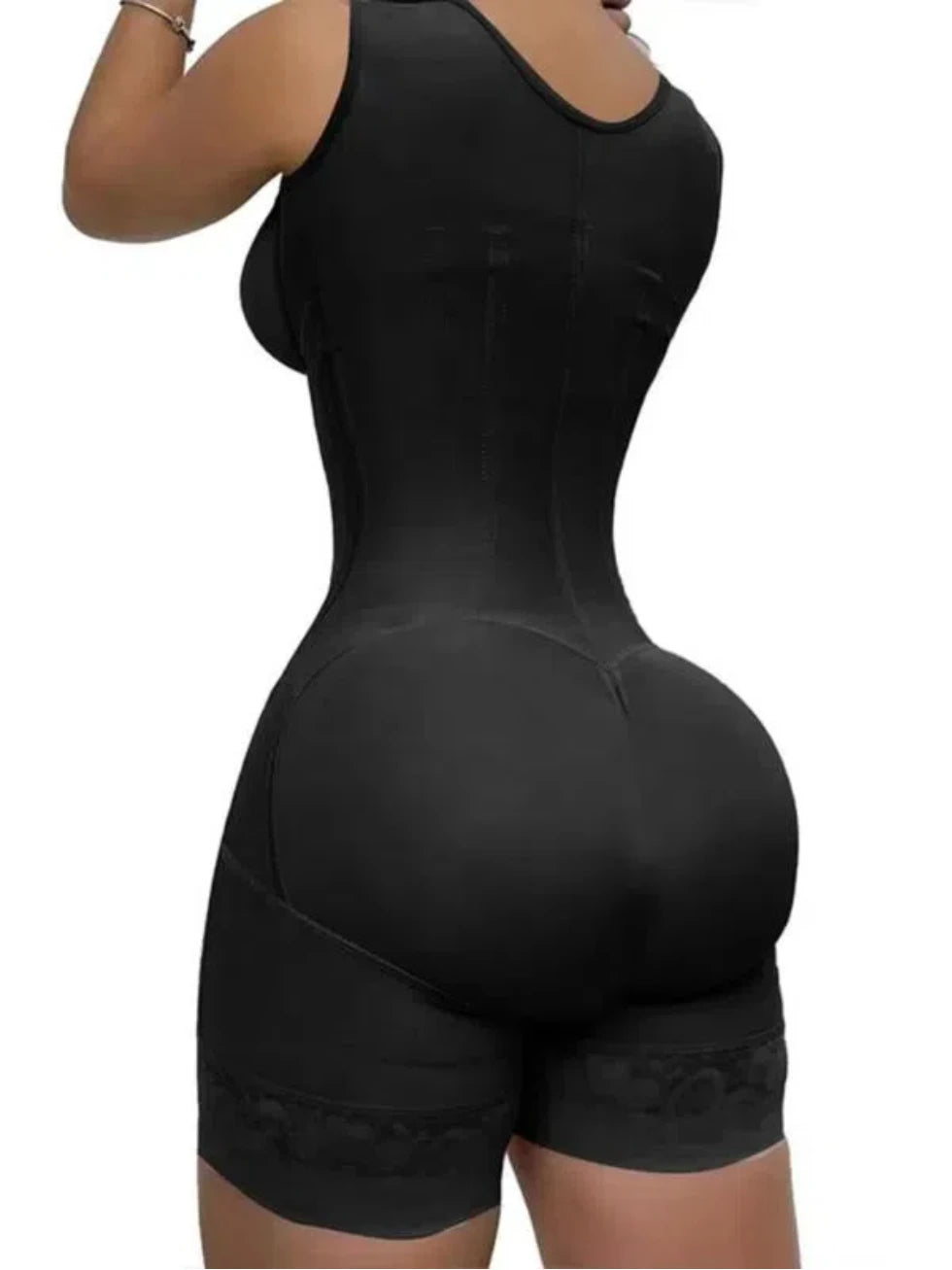 Womens Lace Trim Shapewear Bodysuit With Firm Tummy Control