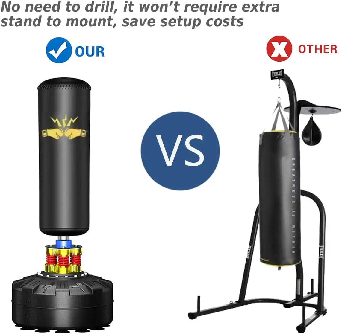 Freestanding Punching Bag With Weighted Base For Home Gym Training