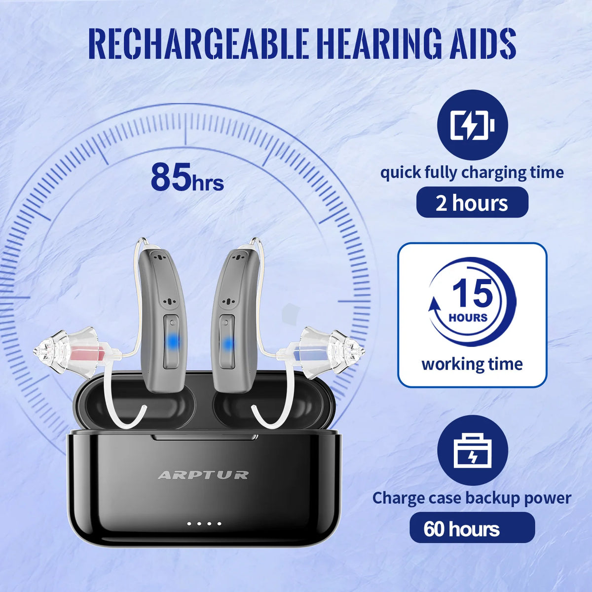Zepau Bluetooth Hearing Aids Rechargeable Noise Cancelling App Control