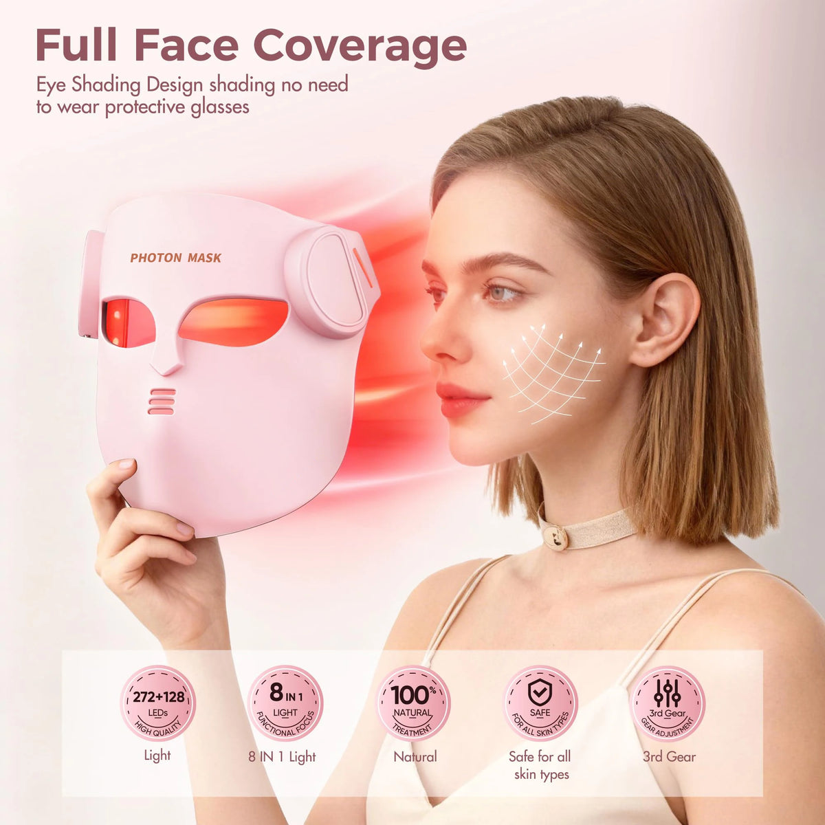UBilli LED Light Therapy Face Mask For Skin Rejuvenation