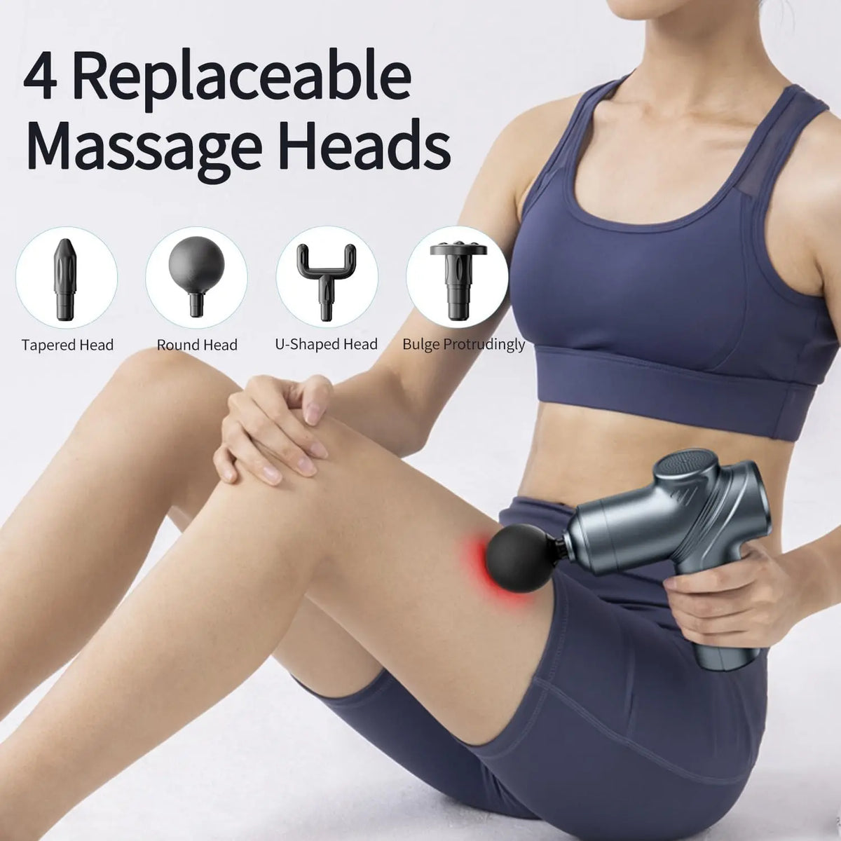 LEERCON Portable Deep Tissue Massage Gun With Interchangeable Heads