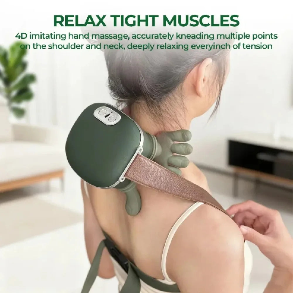 Wireless 4D Kneading Neck And Shoulder Massager With Brushless Motor