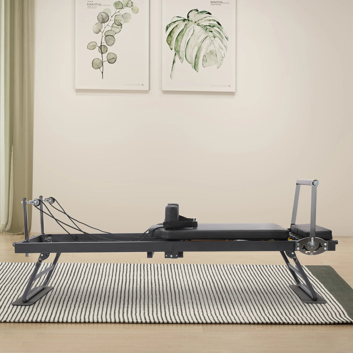 Foldable Pilates Reformer Machine for Home and Studio Fitness Training