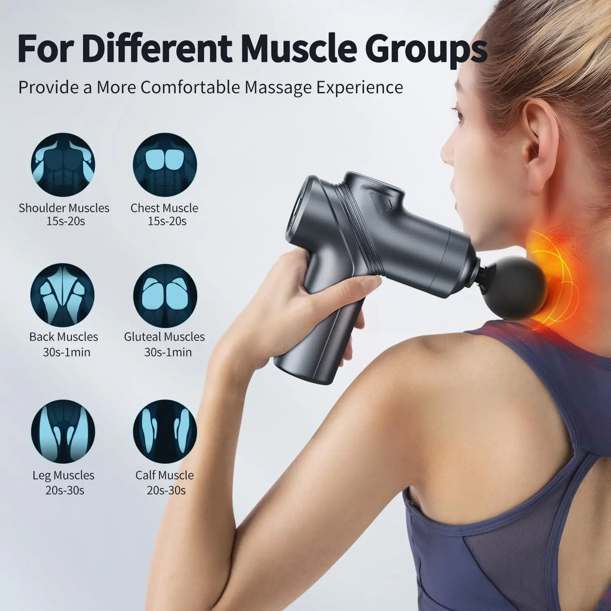 LEERCON Portable Deep Tissue Muscle Massage Gun With Interchangeable Heads