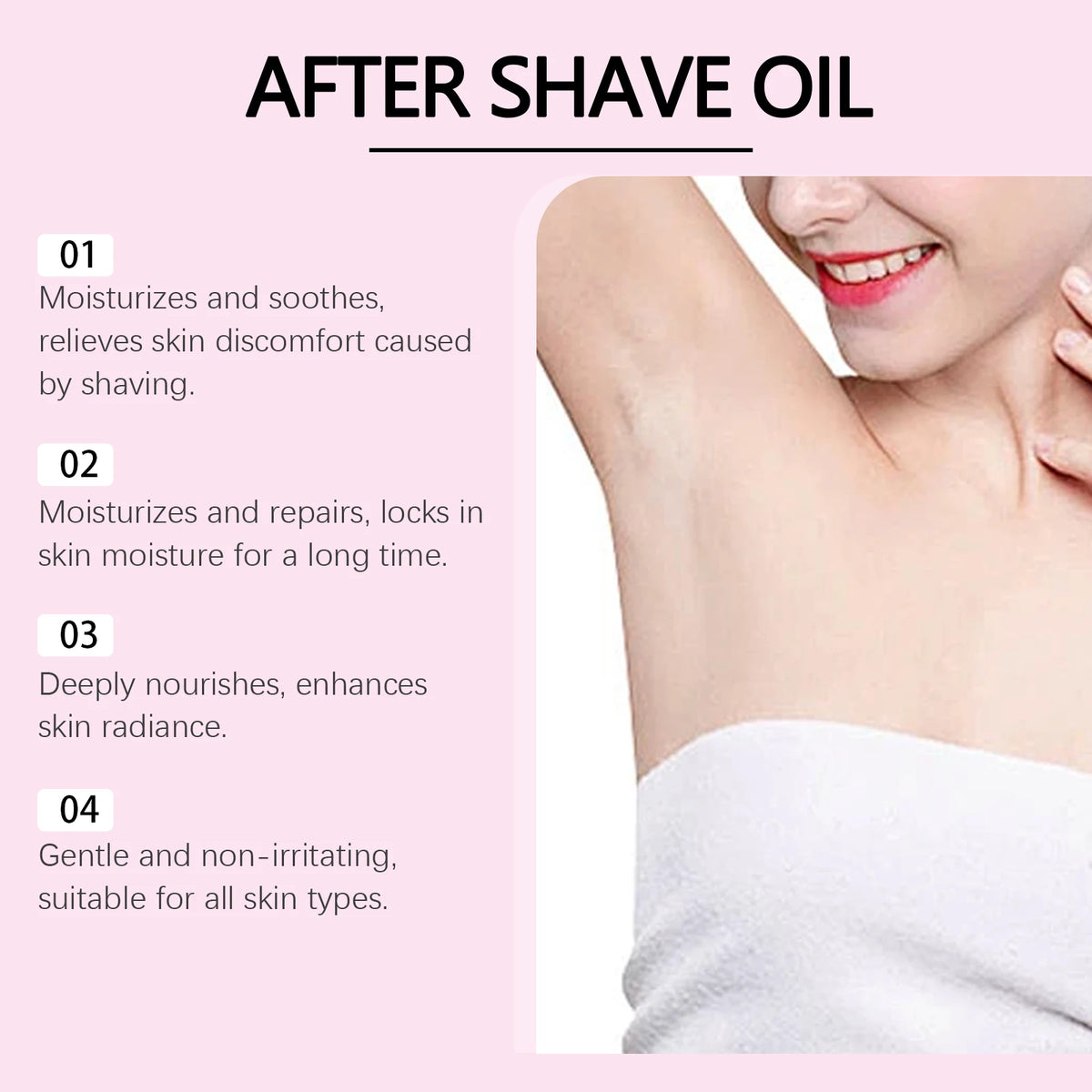 Strawberry After Shave Oil For Women Men Soft Smooth Skin Care Moisturizing Nourishing Body Essential Oil Soothing Deep Hydration Anti Hair Growth Inhibition
