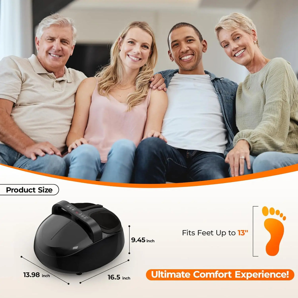 HTM Shiatsu Foot Massager With Air Compression And Remote Control
