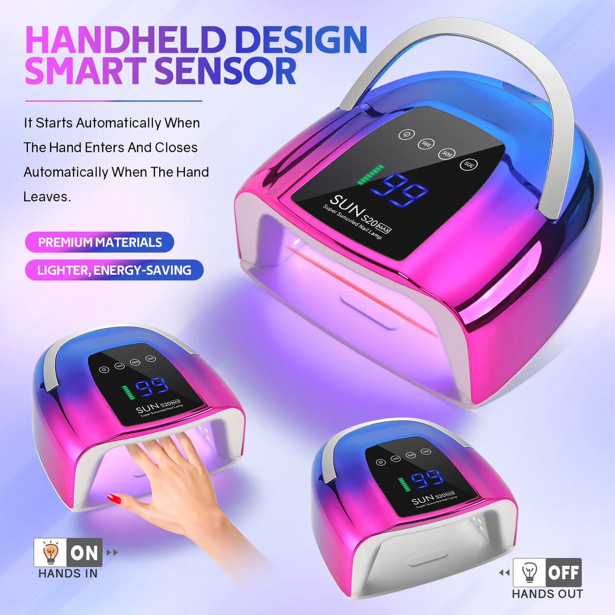 SAYSALLY Rechargeable UV Nail Lamp With LCD Screen