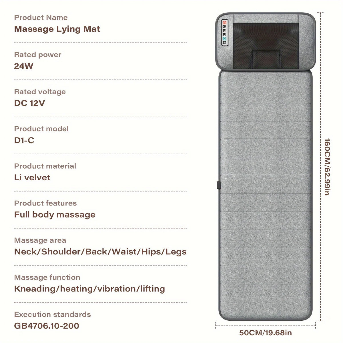 Ekmoey Full Body Massager Mat With Heat And Shiatsu Pillow