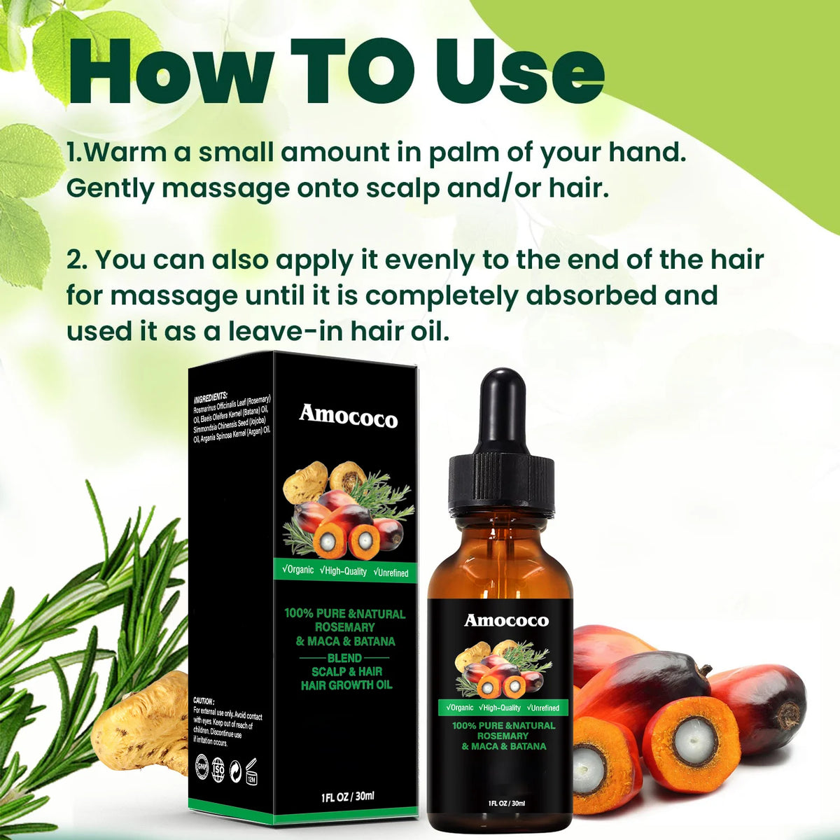 Amococo Batana Rosemary Nourishing Scalp Hair Oil Serum