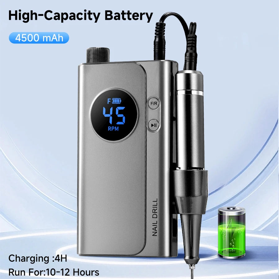 Cosprysmal Rechargeable Electric Nail Drill Machine With LCD Display