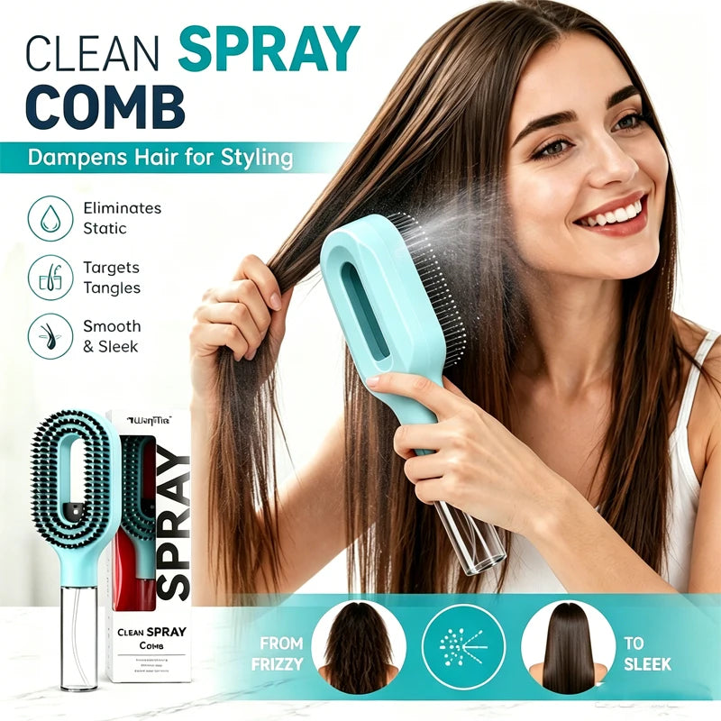 WANMEI Refillable Spray Hair Comb Detangling Brush For Frizz Control