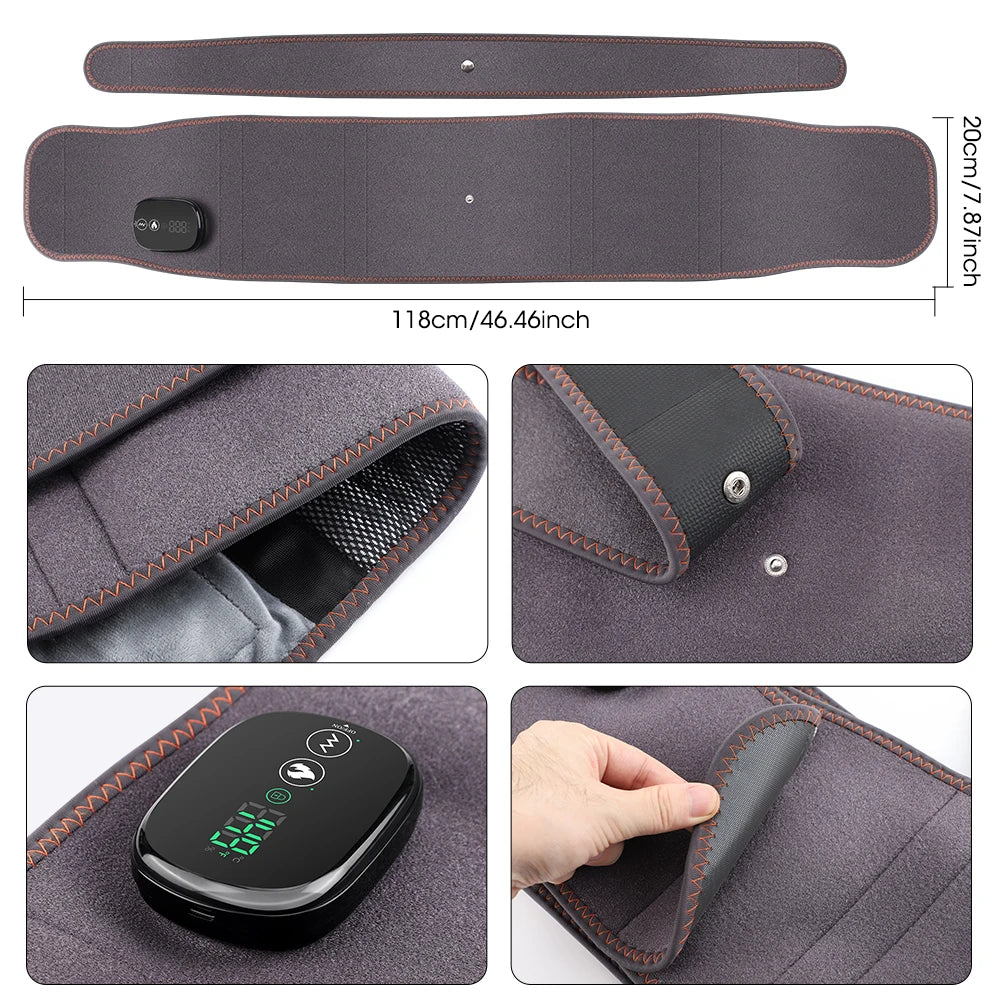 Agdoad Heating Vibration Waist Massager Belt With Red Light Therapy