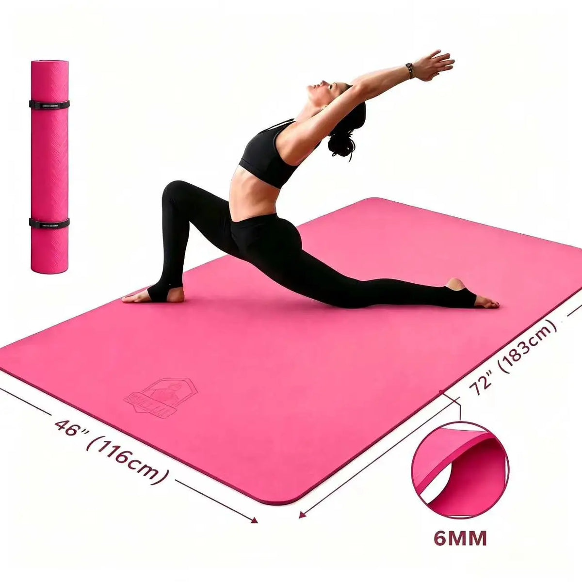 HAPBEAR Extra Large TPE Yoga Mat With Bag And Straps