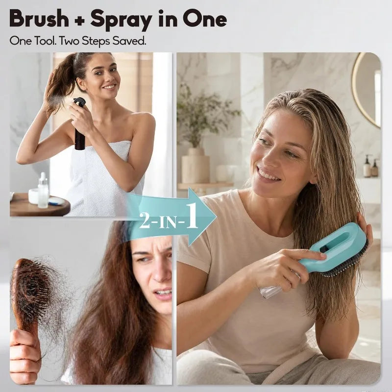 WANMEI Refillable Spray Hair Comb Detangling Brush For Frizz Control