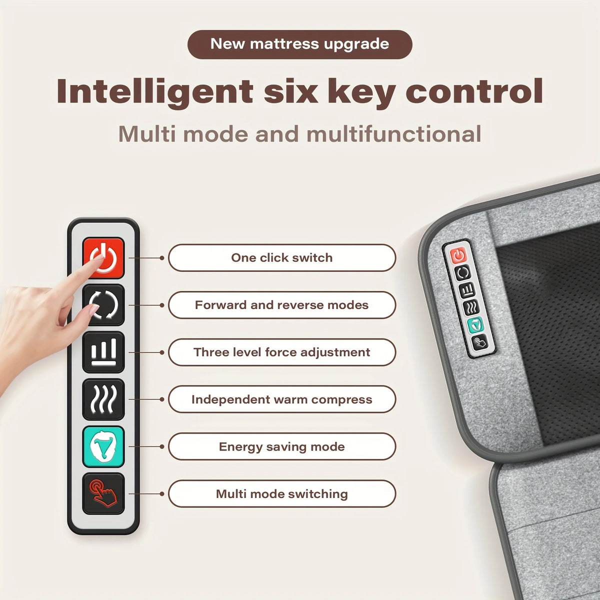 Ekmoey Full Body Massager Mat With Heat And Shiatsu Pillow