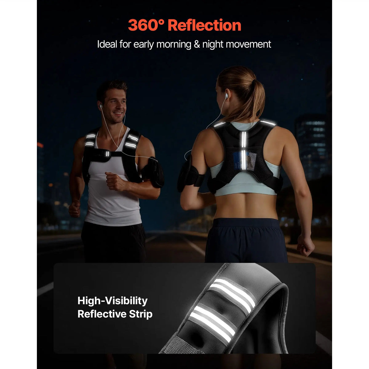 Oeny Adjustable Weighted Training Vest With Reflective Stripe for Strength Training