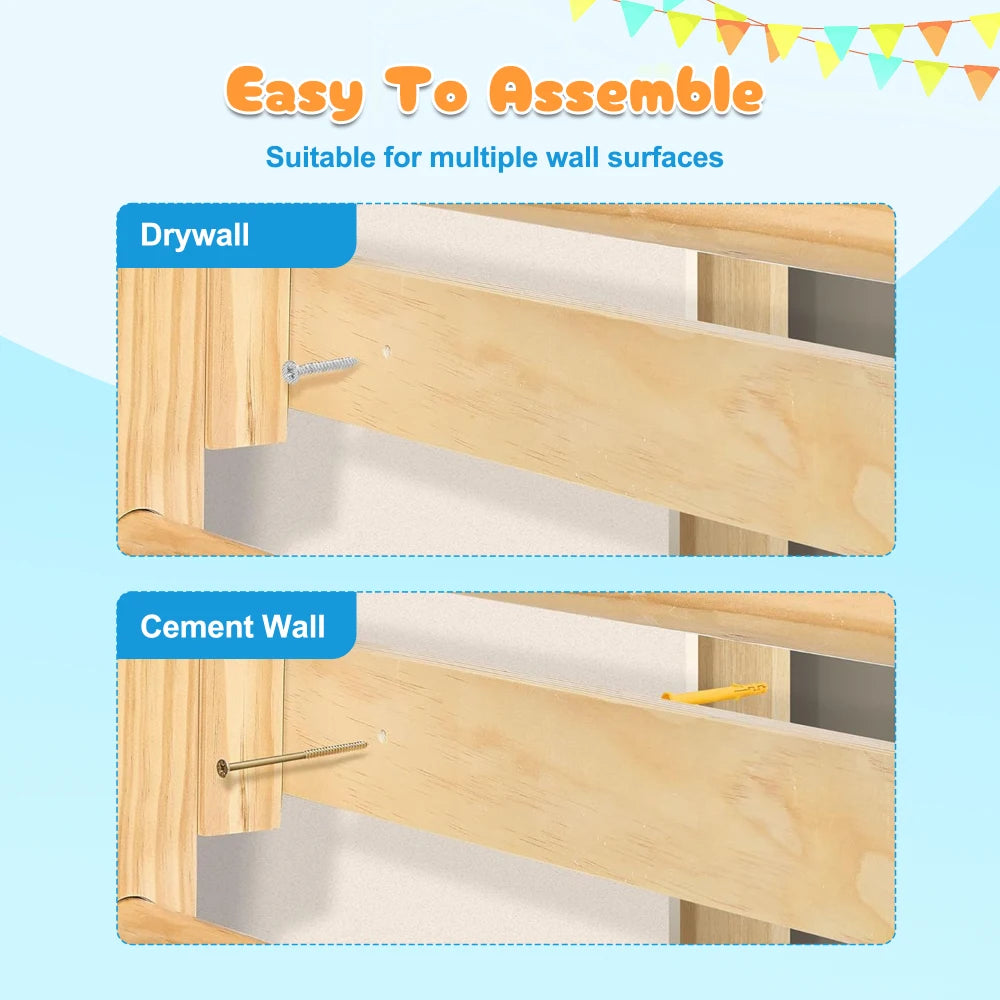 Indoor Wooden Kids Climbing Gym With Swings And Rope Ladder