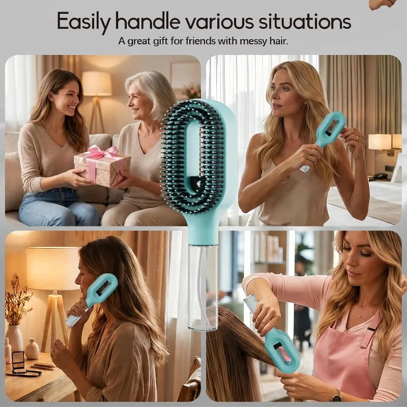 WANMEI Refillable Spray Hair Comb Detangling Brush For Frizz Control