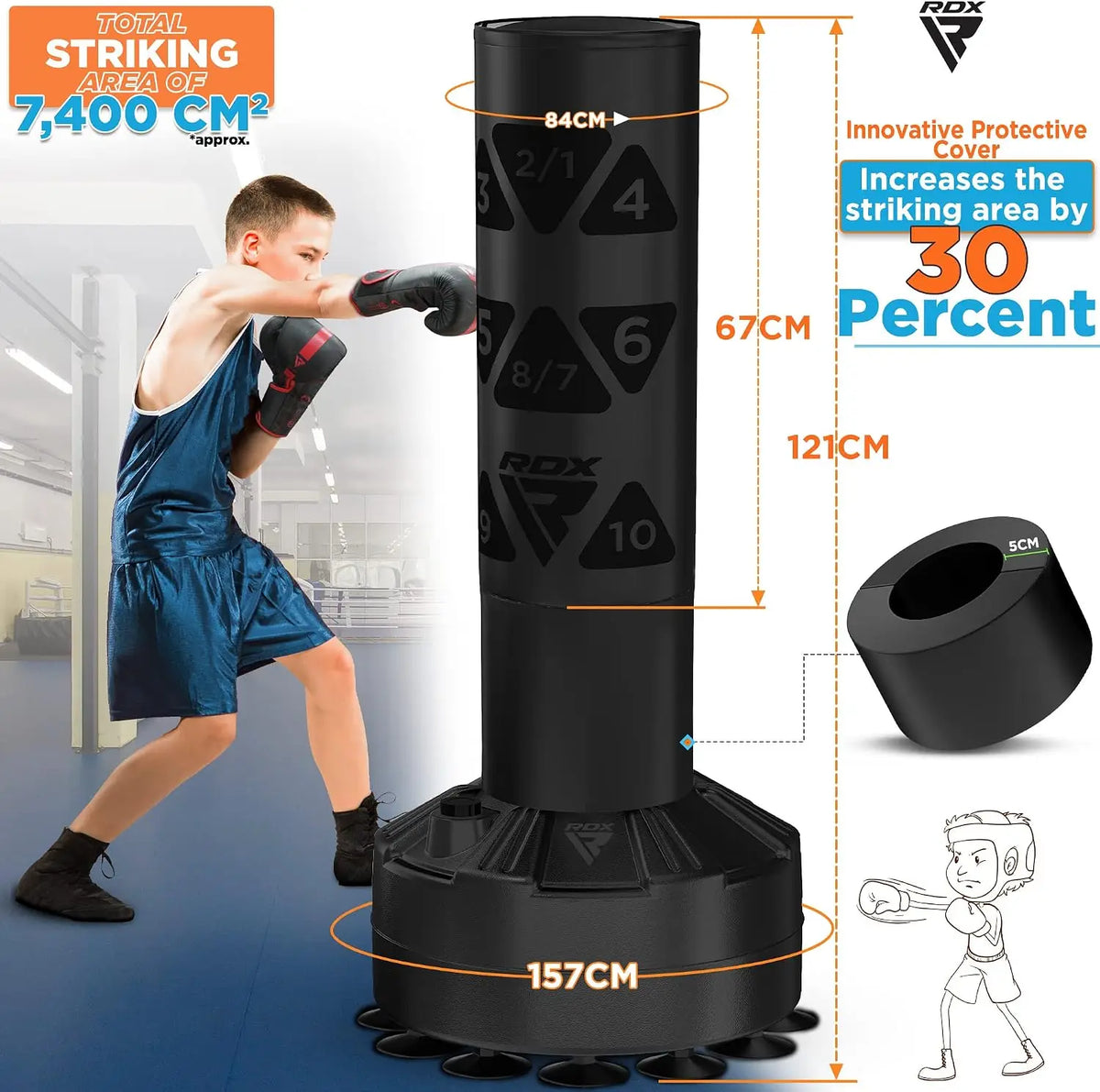 Kids Freestanding Punching Bag with Heavy Duty Suction Cup Stand