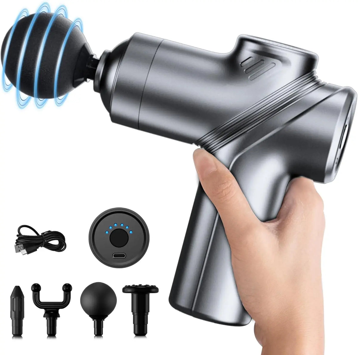 LEERCON Portable Deep Tissue Massage Gun With Interchangeable Heads