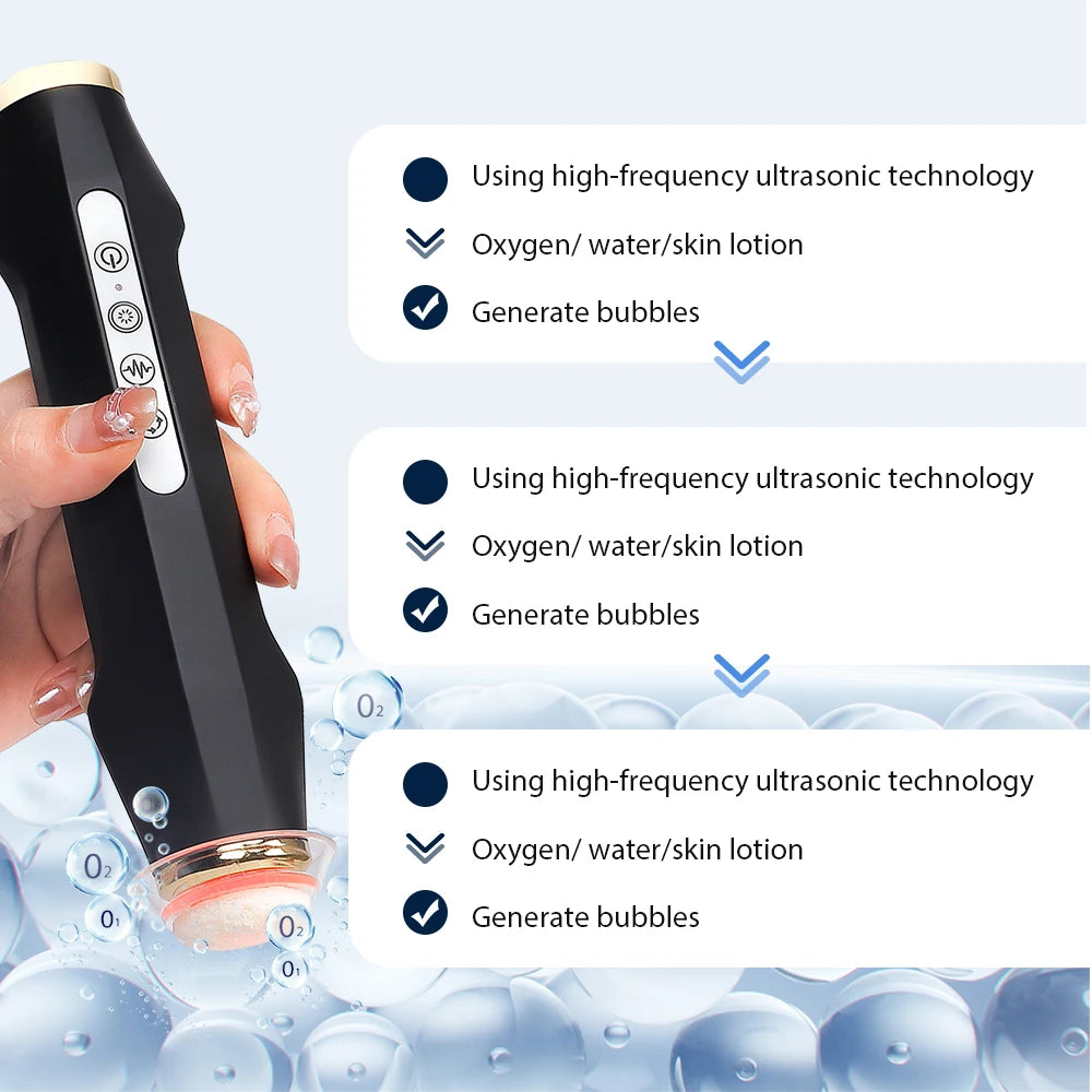 Iebilif LED Oxygen Bubble Facial Massager For Hydrating Skin
