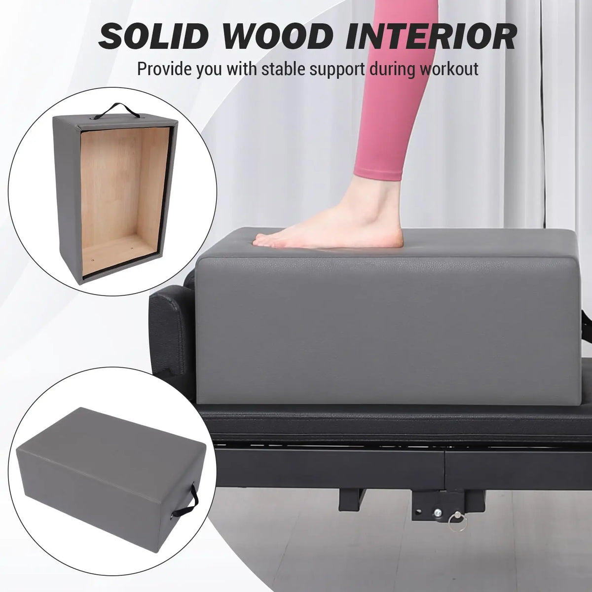 HiMISS Portable Pilates Sitting Box for Home Reformer Workouts