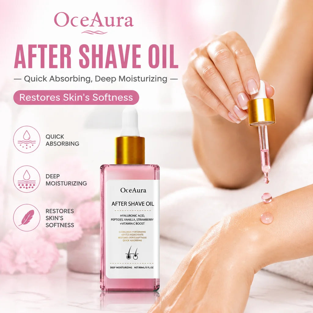 Strawberry After Shave Oil For Women Men Soft Smooth Skin Care Moisturizing Nourishing Body Essential Oil Soothing Deep Hydration Anti Hair Growth Inhibition