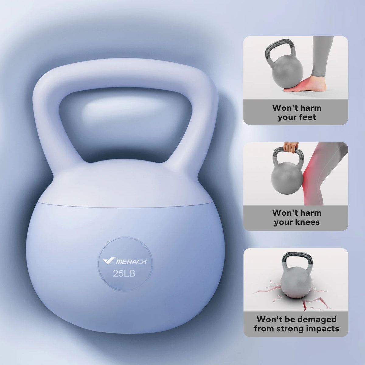 Merach Shock Absorbing Sand Filled Kettlebell For Home Gym