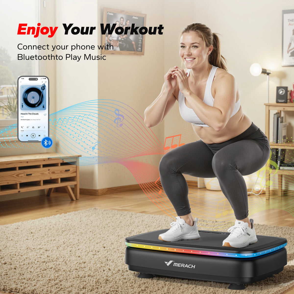 MERACH Vibration Plate Exercise Machine For Whole Body Workouts