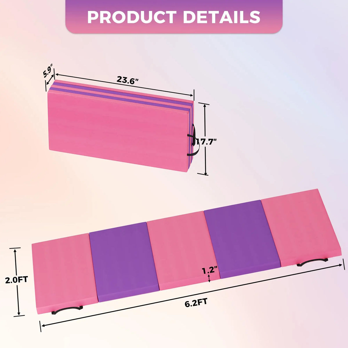 HiMISS Folding Gymnastics Exercise Mat For Yoga Pilates And Aerobics