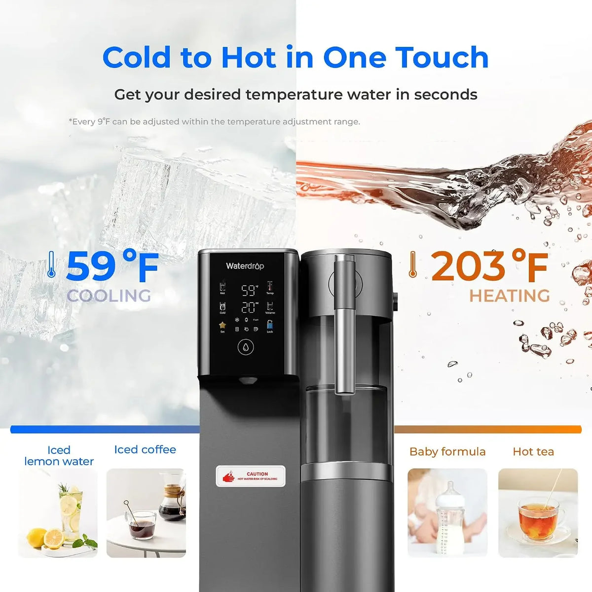 A2 Countertop Reverse Osmosis Hot And Cold Water Cooler