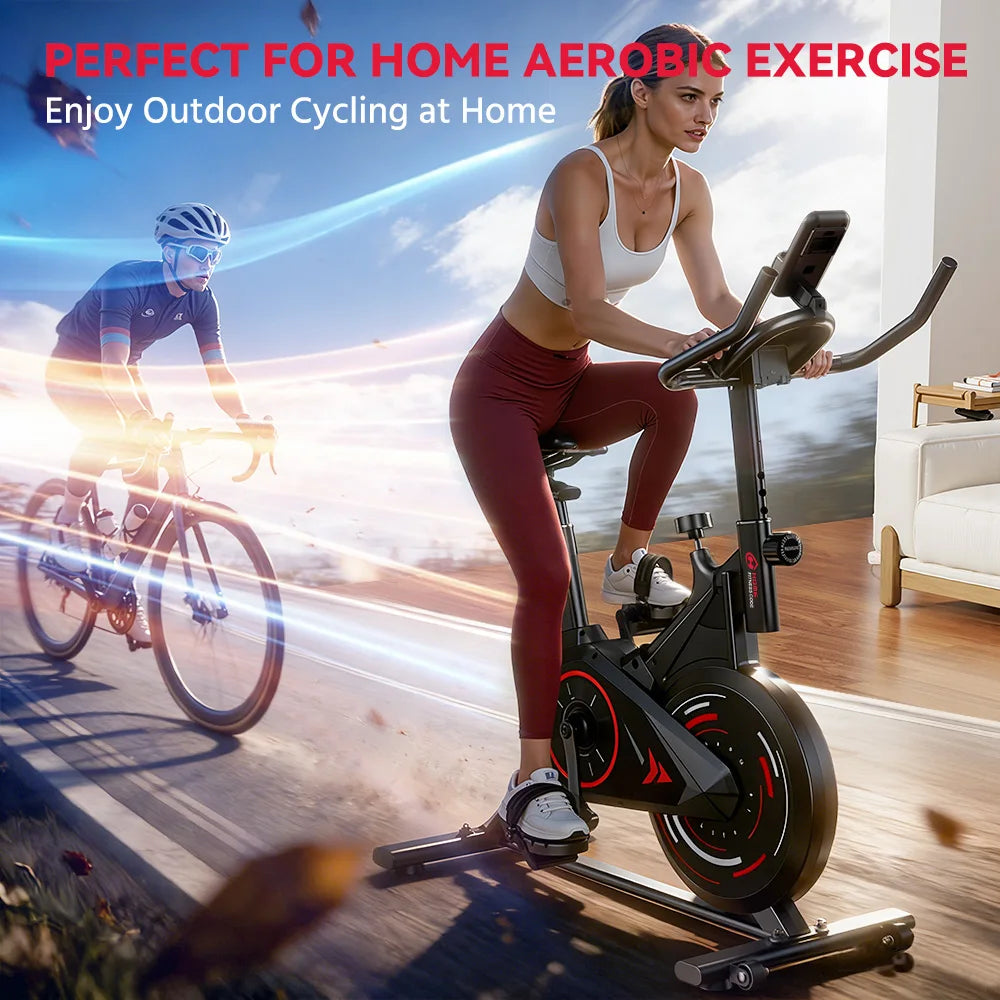 Botifly Low Noise Folding Indoor Exercise Bike With LCD Monitor