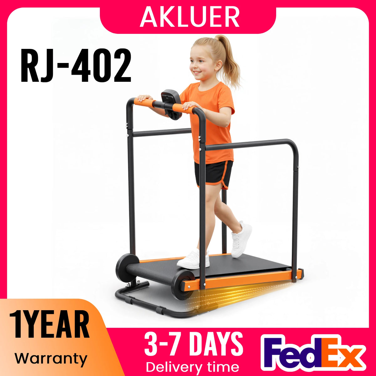 AKLUER Kids Self-Propelled Walking Pad Treadmill for Home Fitness