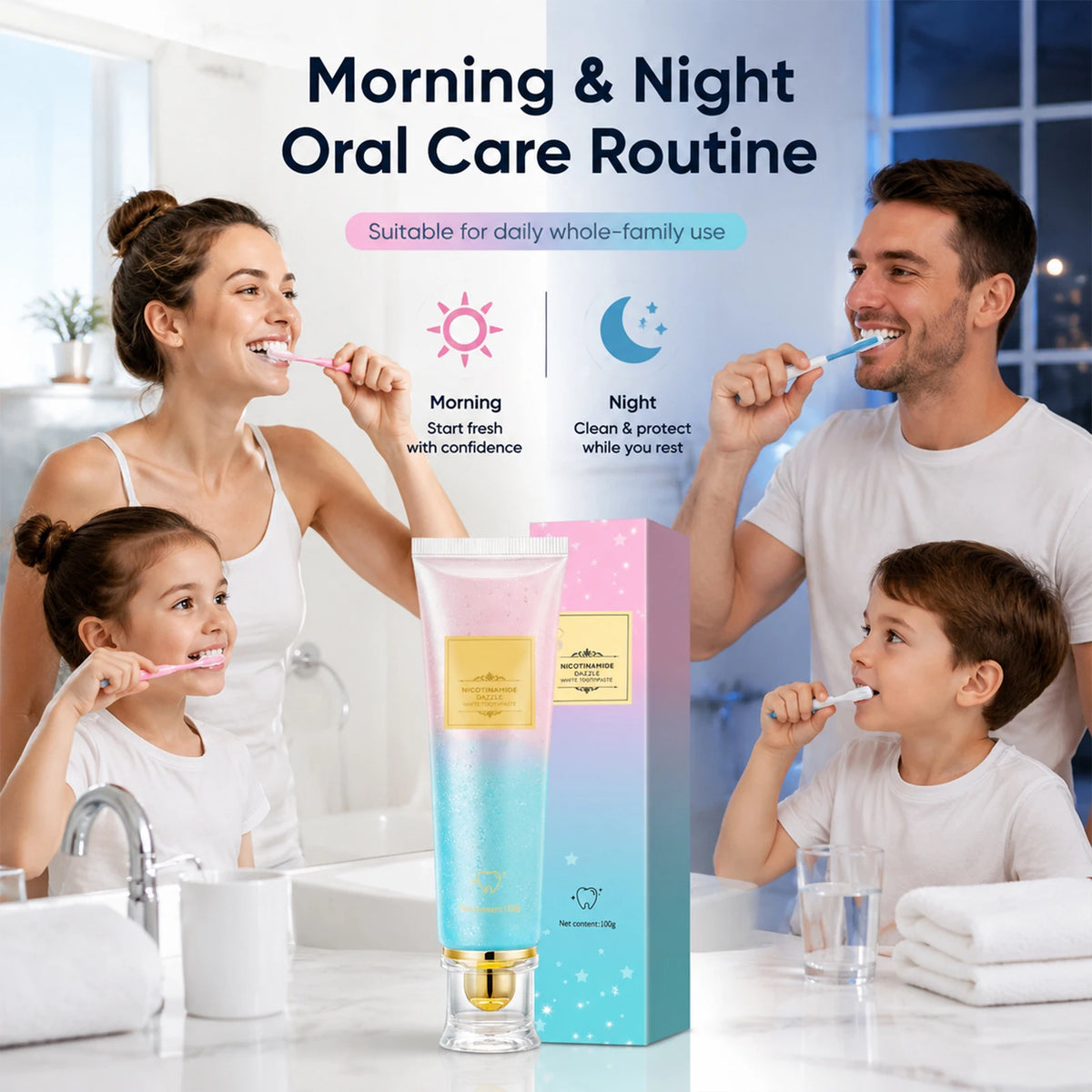 Teeth Whitening Toothpaste for Stain Removal and Fresh Breath Daily Care