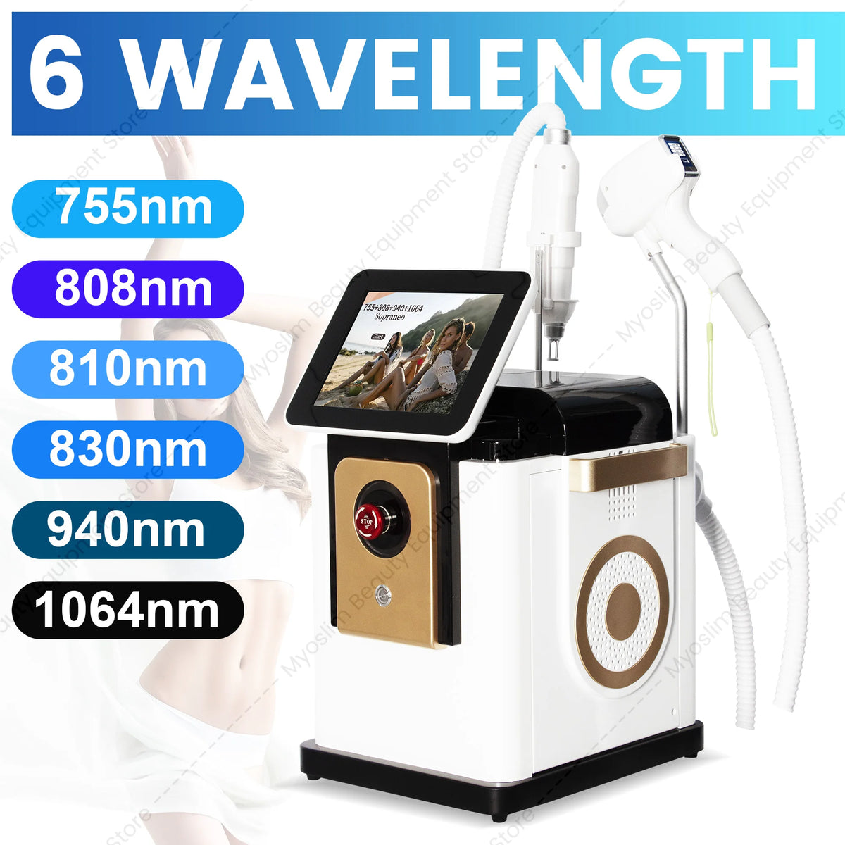 MYOSLIM Professional Diode Laser Hair Removal Machine With Cooling