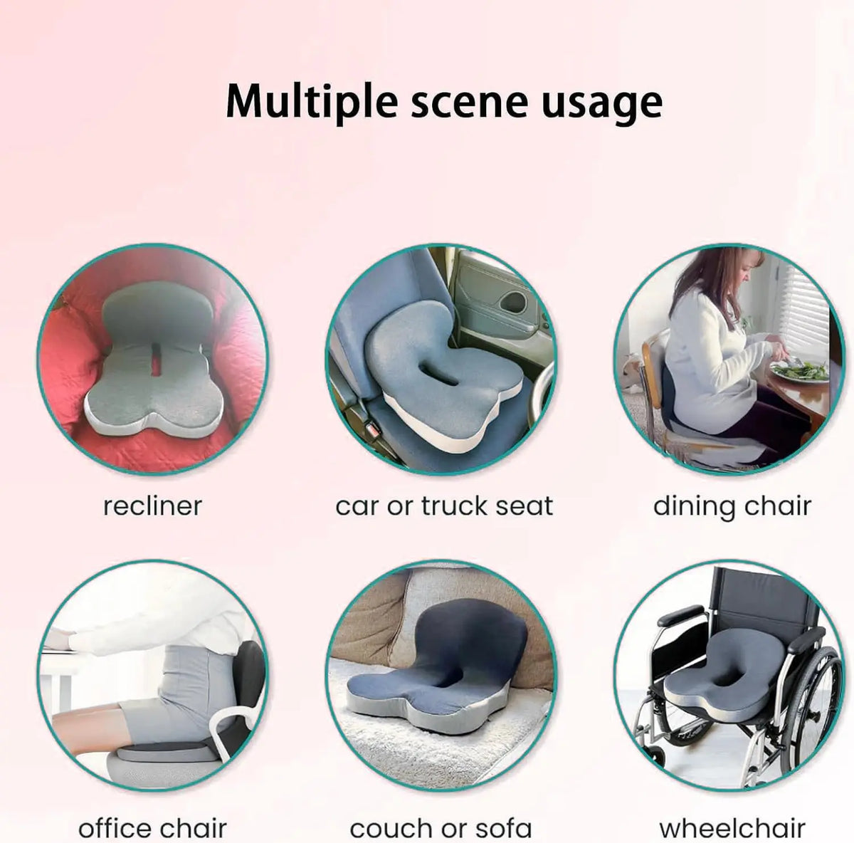 Ergonomic Lumbar Support Seat Cushion With Washable Cover