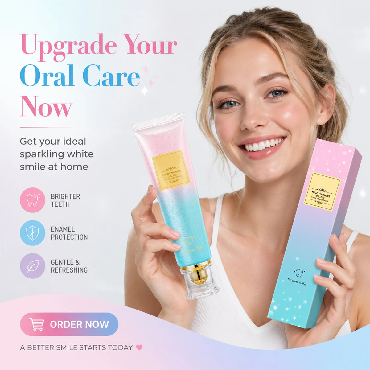 Teeth Whitening Toothpaste for Stain Removal and Fresh Breath Daily Care
