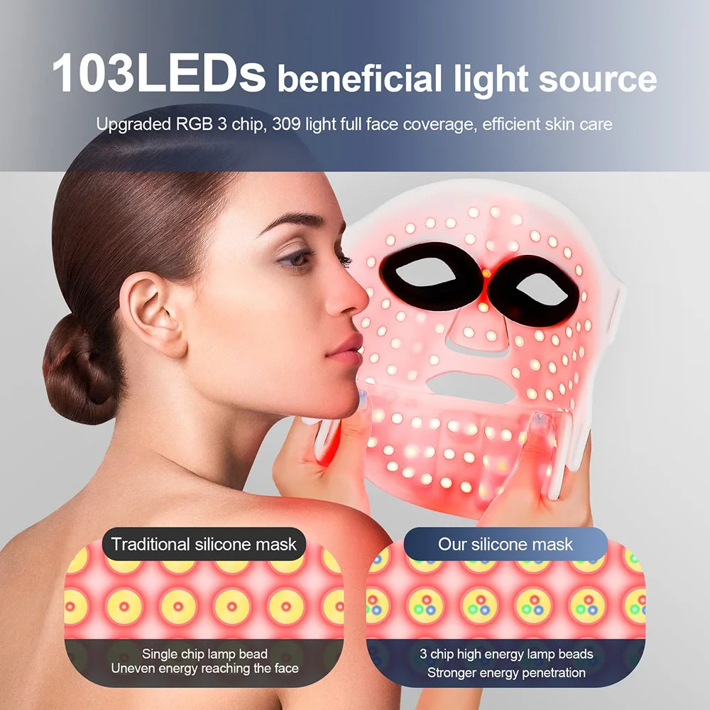 Foreverlily Silicone LED Face And Neck Light Therapy Mask