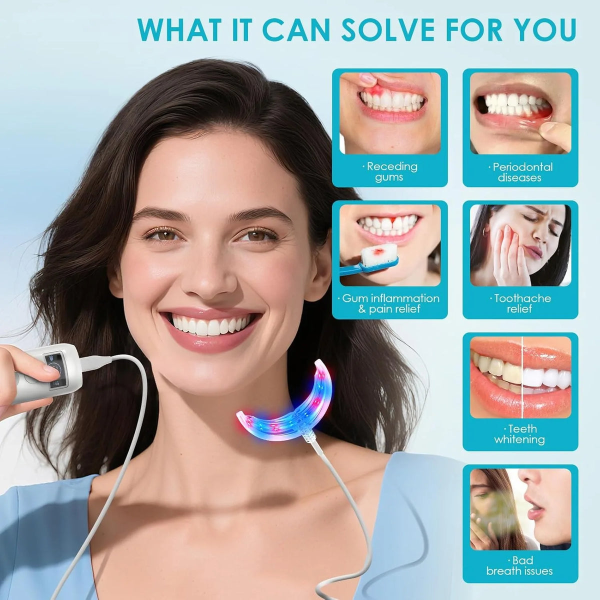 Portable LED Teeth Whitening Accelerator Lamp With Oral Care Tray