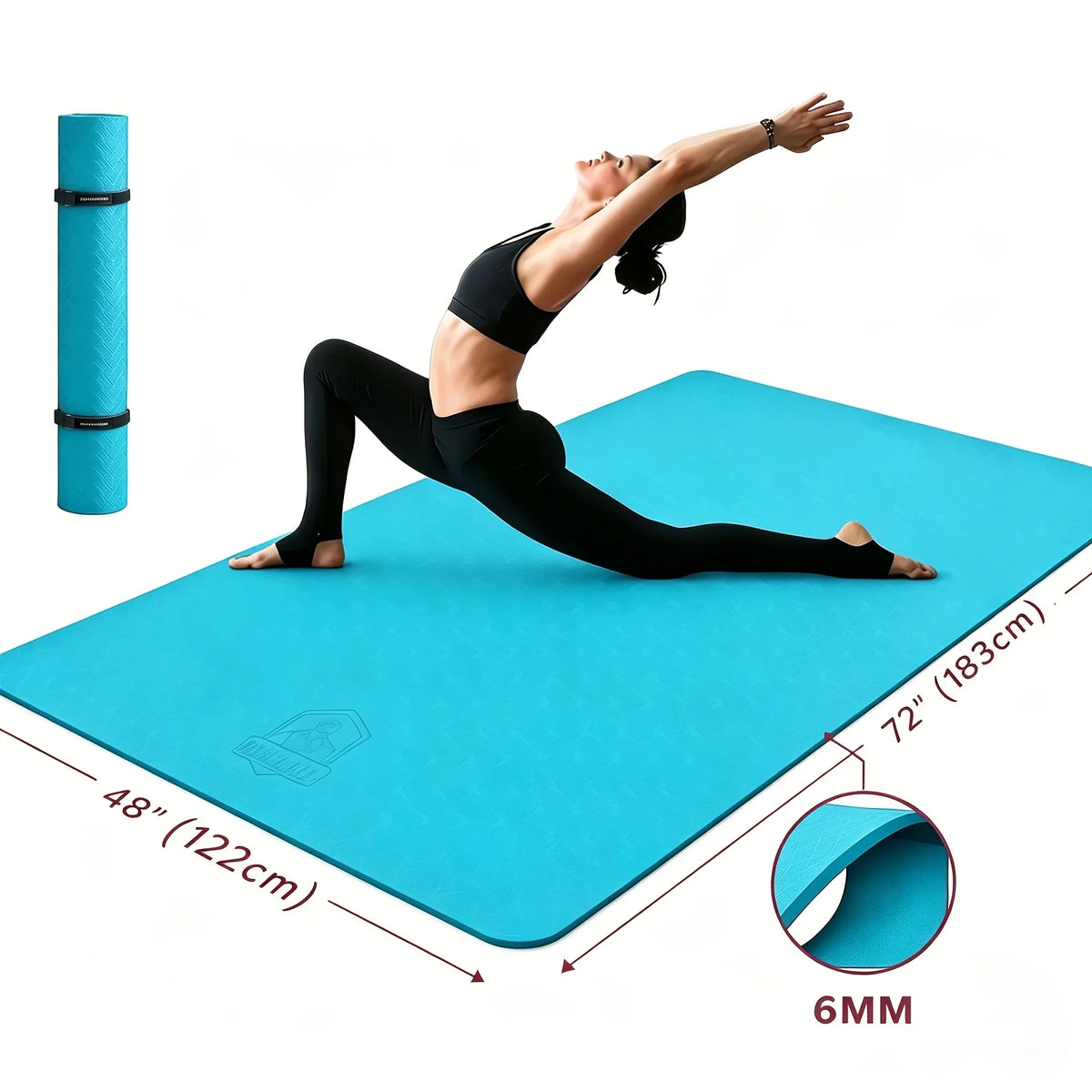 HAPBEAR Extra Large TPE Yoga Mat With Bag And Straps