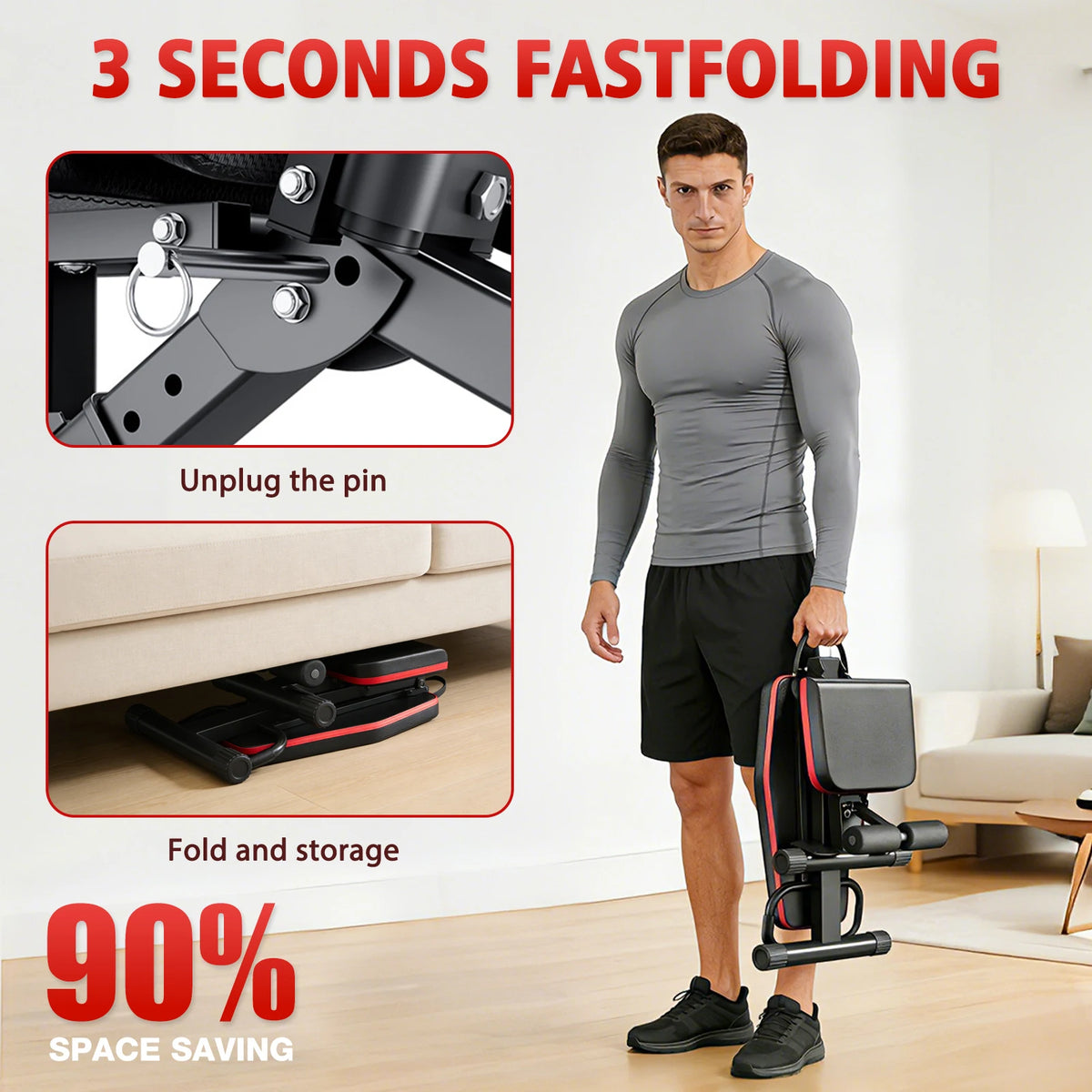 Foldable Multi Functional Dumbbell Weight Bench for Full Body Workouts