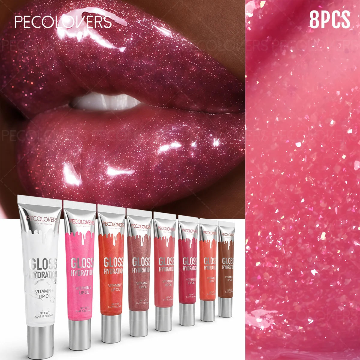 Moisturizing Lip Oil Kit Non Sticky Multi Shade Glossy Liquid