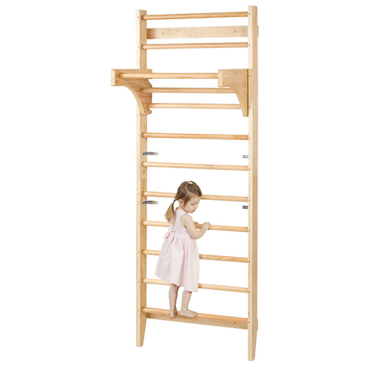 SucceBuy Swedish Ladder Wall Gym With Pull Up Bar For Kids