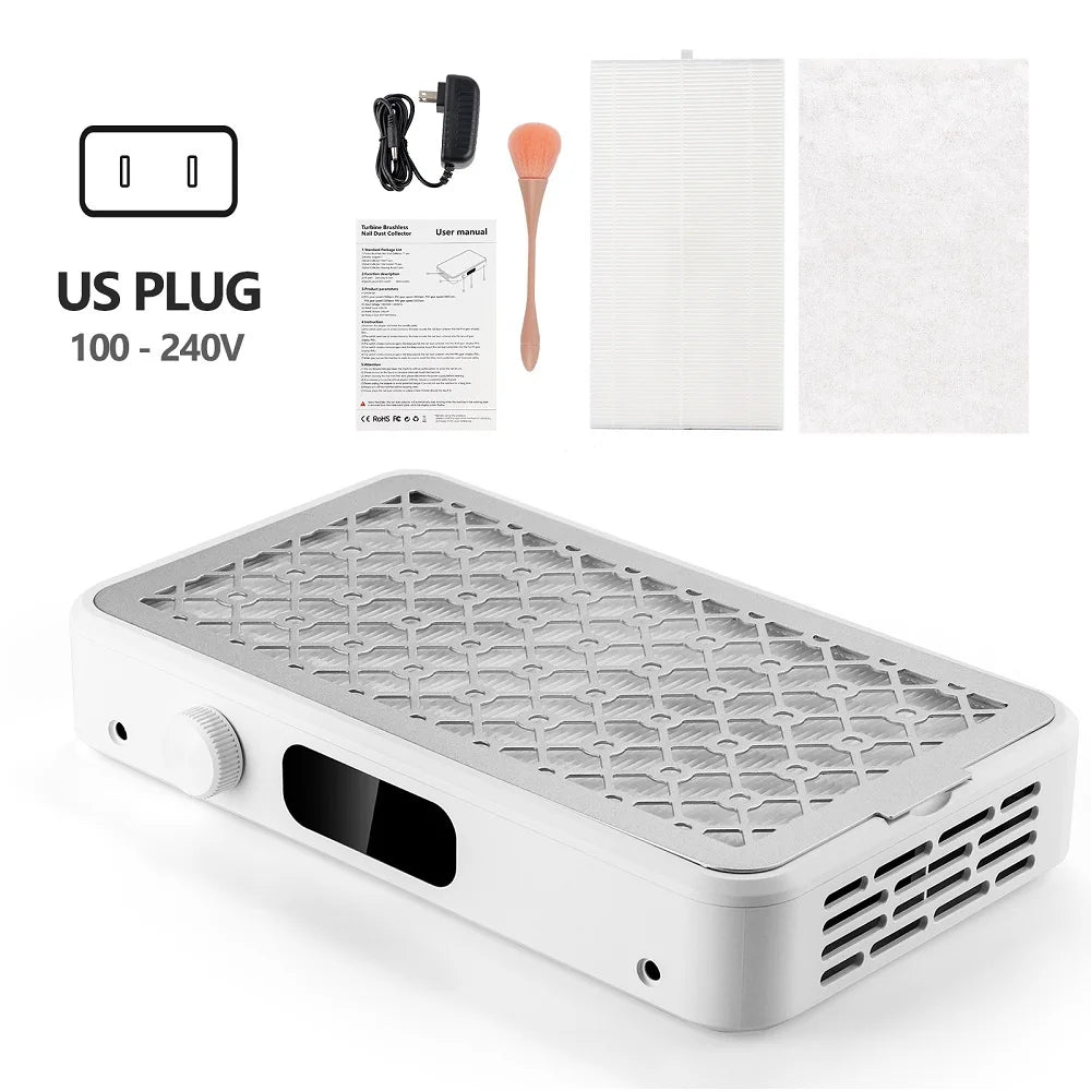 LIARTY Brushless Twin Turbo Nail Dust Collector Vacuum Cleaner
