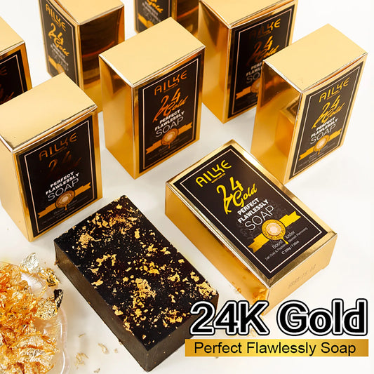 AILKE 24K Gold Foil Brightening Whitening Soap for Dark Spots
