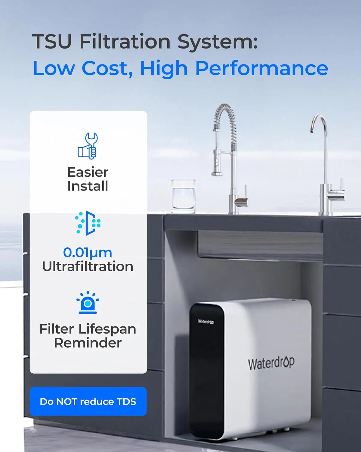 Waterdrop Ultra Filtration Under Sink Water Filter System
