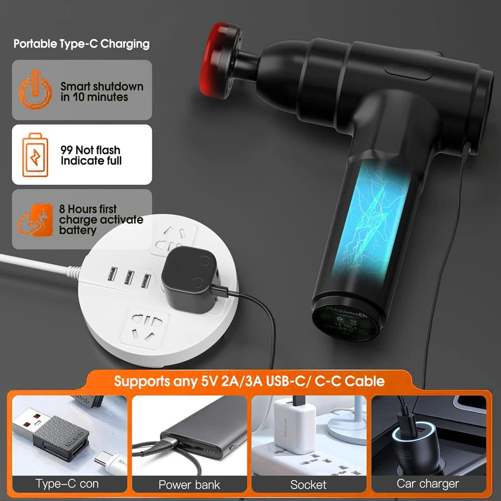 Lingteng Deep Tissue Percussion Massage Gun With Quiet Operation